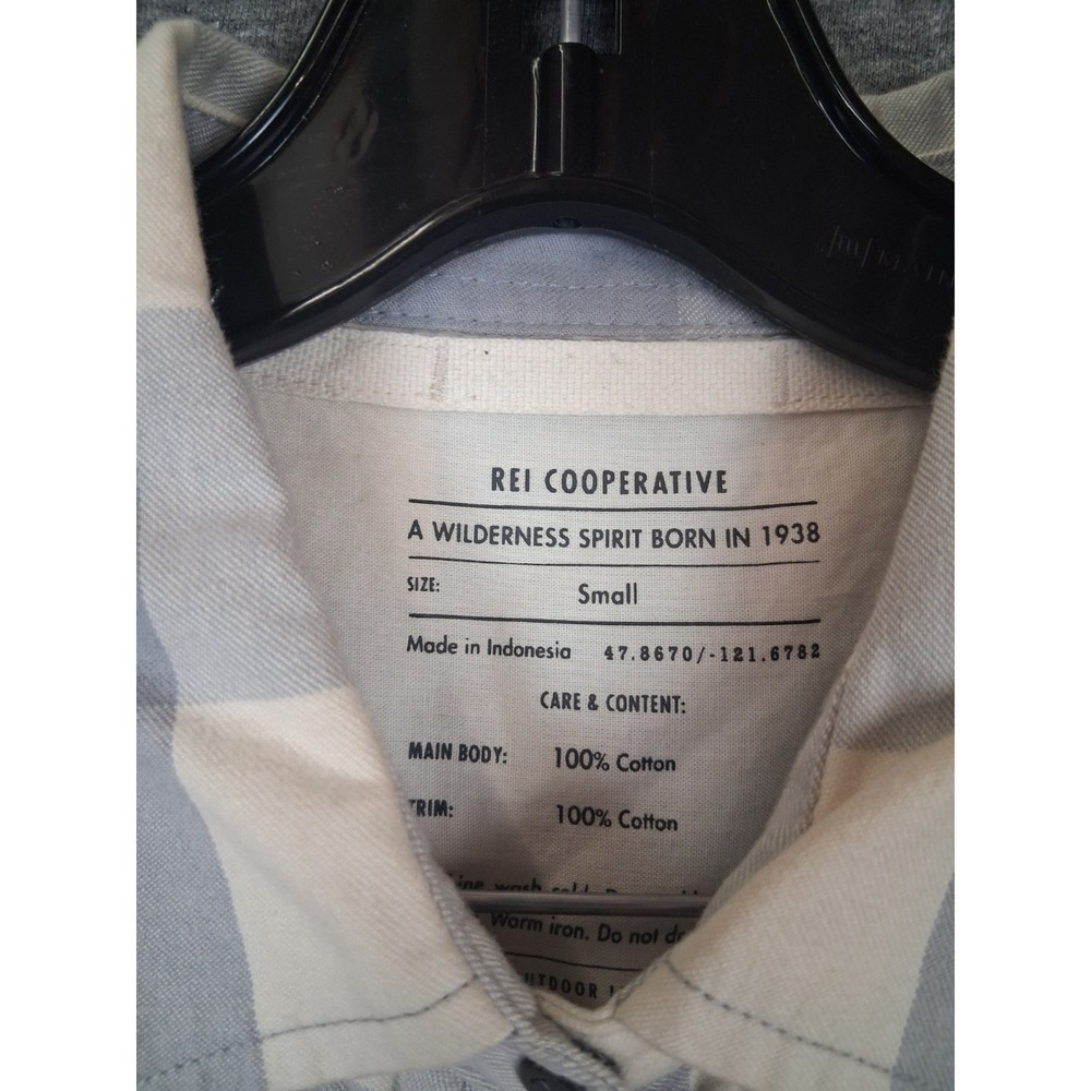 REI Co Op Womens Shirt S Gray Plaid Button Up Flannel Lumberjack Outdoor Fall - Picture 3 of 8